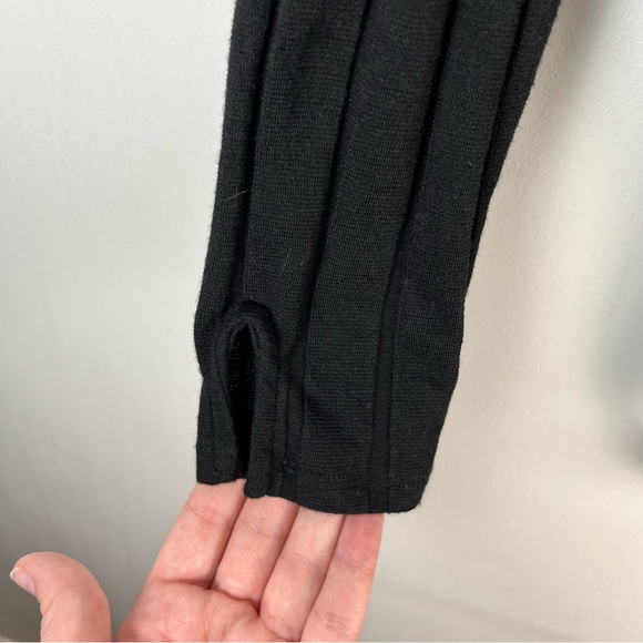 Free People Black Beside Me Square Neck Long Sleeve Ribbed Snap Bottom Bodysuit - Picture 6 of 6